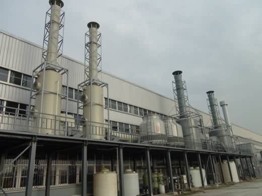 System oczyszczania odpadów gazowych kwasami i alkalami